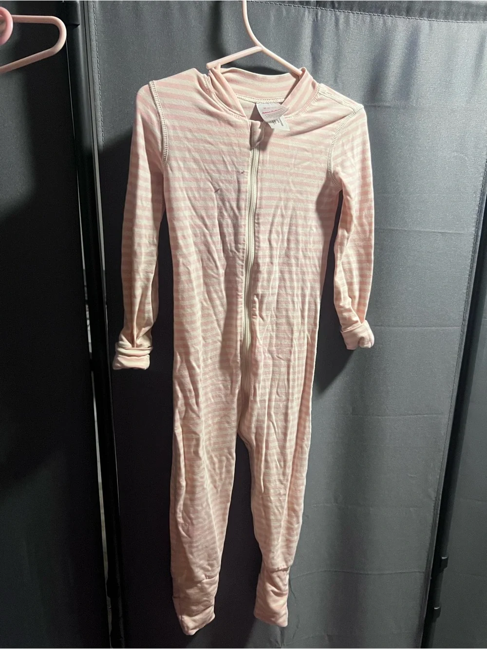 2T Infant Pink Striped Zip-Front Footless Onesie Pajama